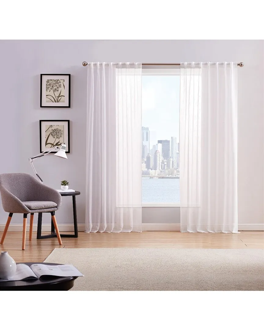 Sheer Window Panel Pair - White, Polyester