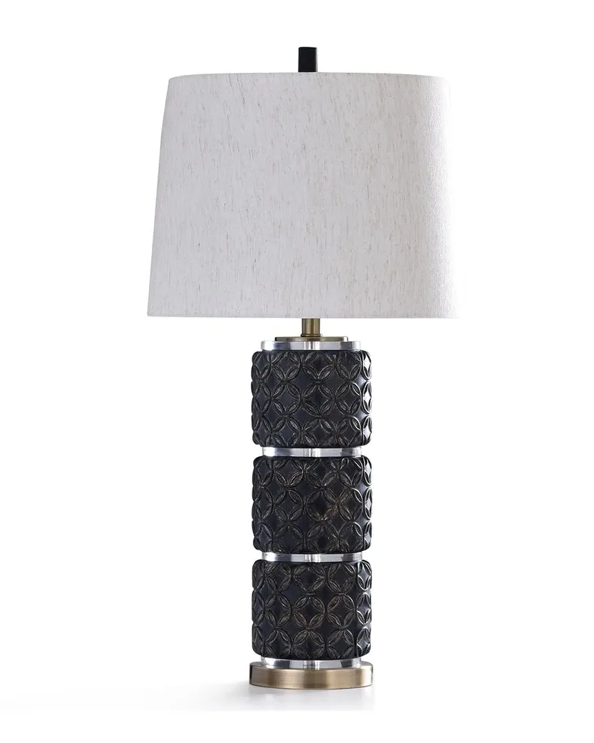 Malta Table Lamp with Diamond-Cut Base - Black, Acrylic image