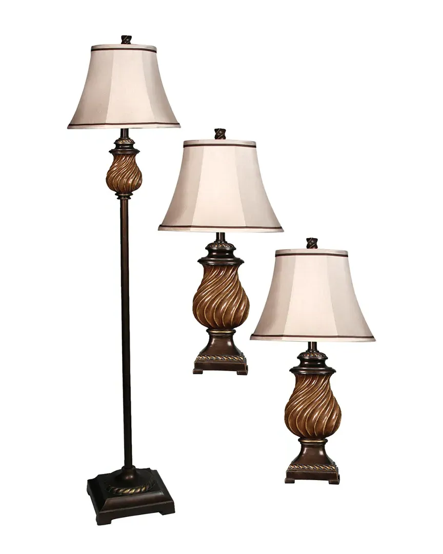 Set of 2 Table Lamps - Toffee Wood image