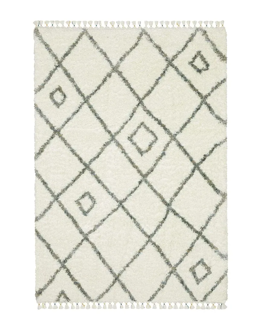 Amerherst Diamond Lattice Rug - Ivory, Polypropylene image