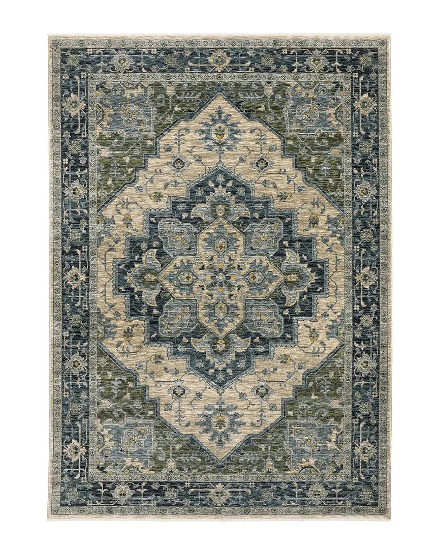 Arlington Center Medallion Area Rug with Fringe image