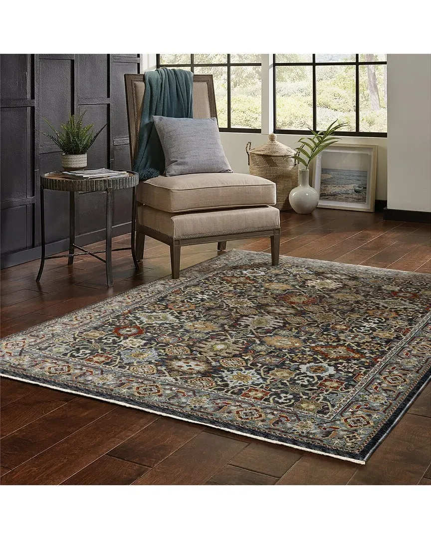 Arlington Oriental Panel Rug - Blue, Polyester