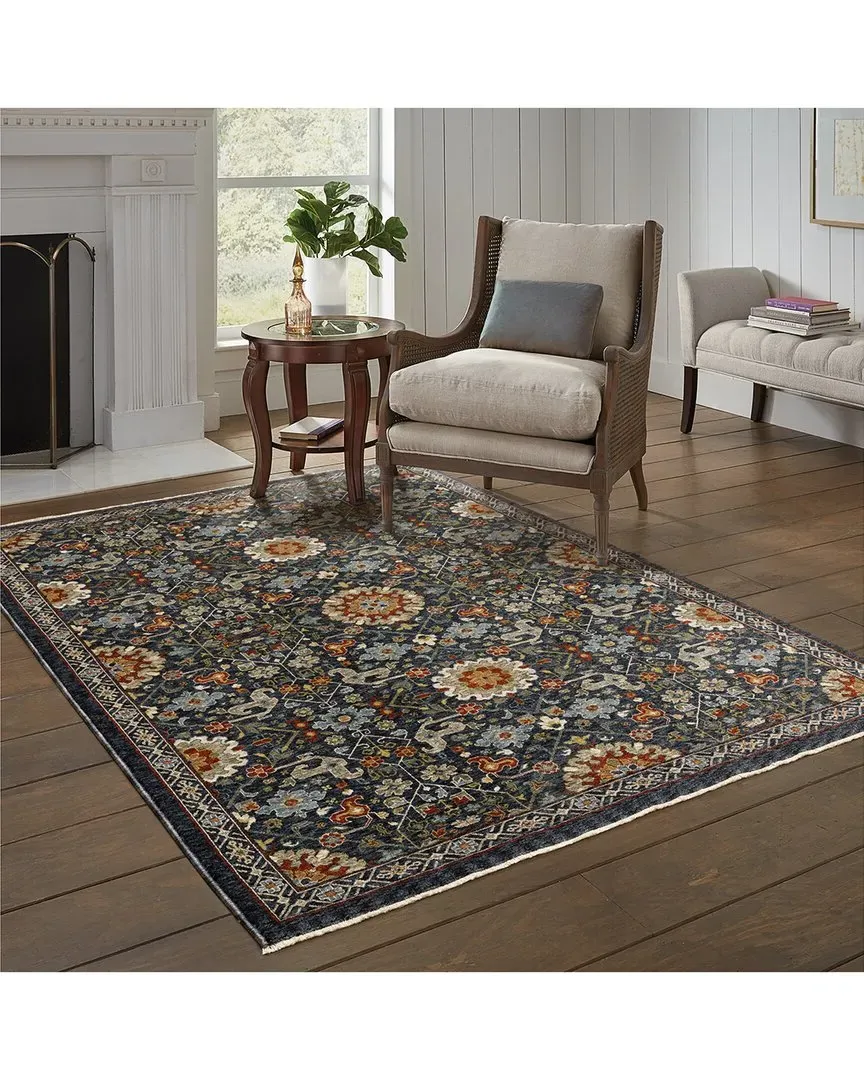 Arlington Oriental Tribal Rug - Blue, Polyester