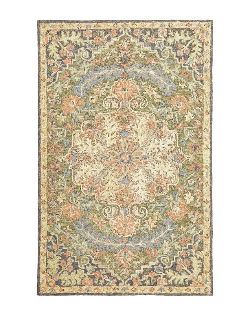 Artistry Bohemian Hand-Crafted Area Rug - Green, Wool image