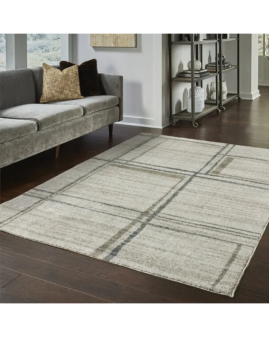 Ashton Distressed Geometric Rug - Grey, Polyester