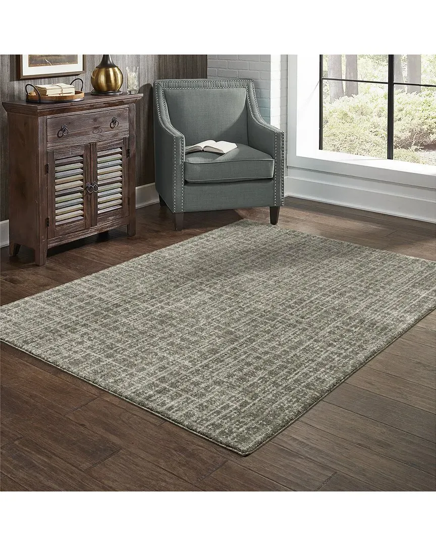 Ashton Geometric Plaid Rug - Grey, Polyester image