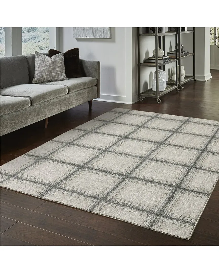 Ashton Geometric Rug - Grey, Polyester