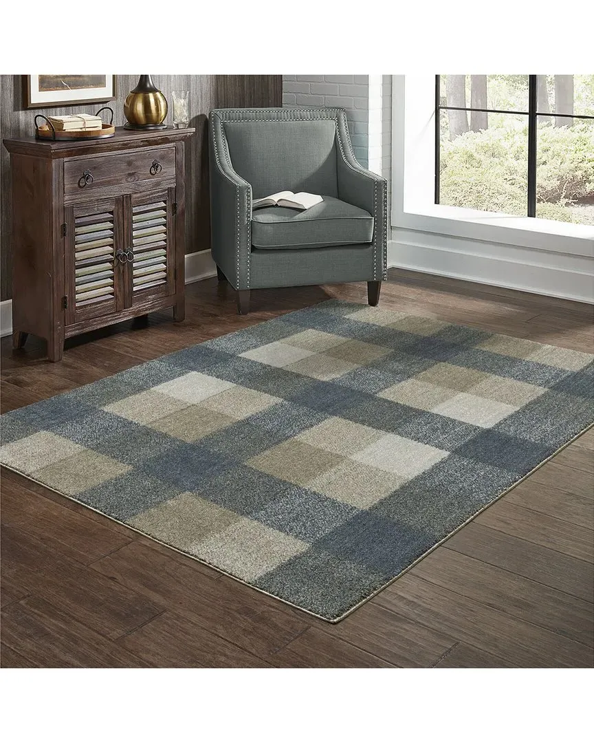 Ashton Preppy Plaid Rug - Blue, Polyester