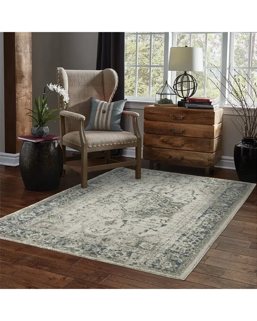 Ashton Vintage Medallion Rug - Grey, Polyester