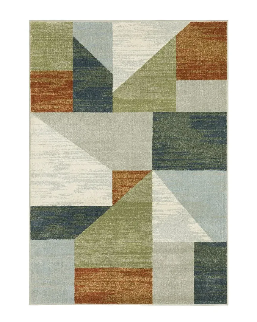 Barrett Geometric Cut Pile Rug - Beige, Polypropylene