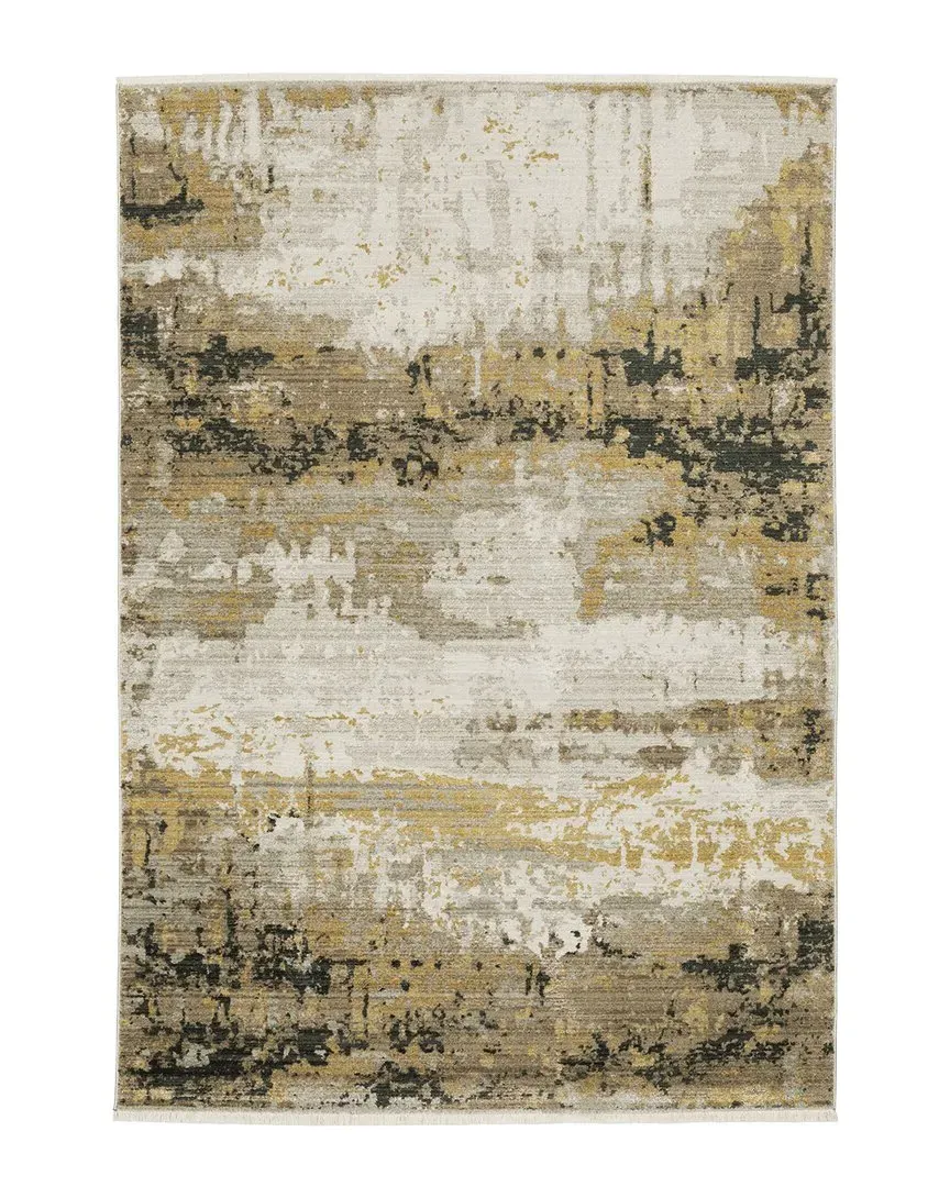 Bartlett Faded Abstract Recycled Area Rug - Gold