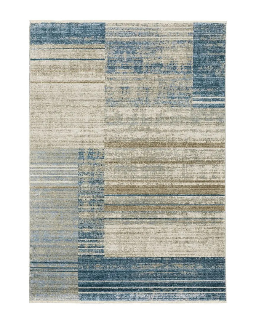 Bartlett Faded Geometric Rug - Blue
