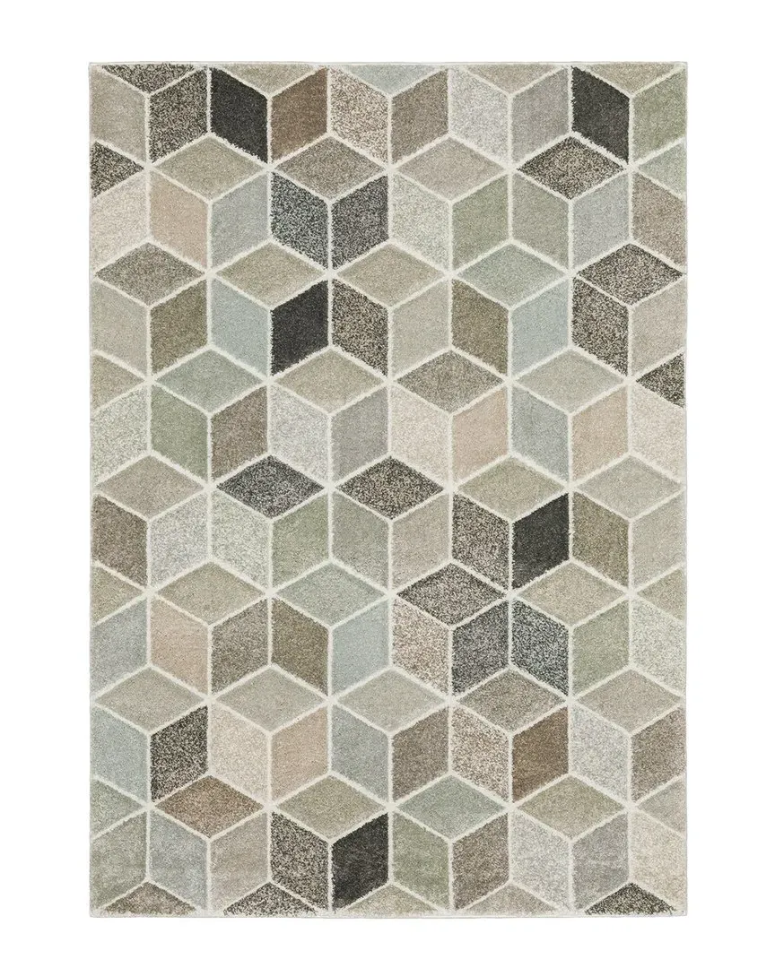 Calypso Geometric Cubes Rug - Beige image
