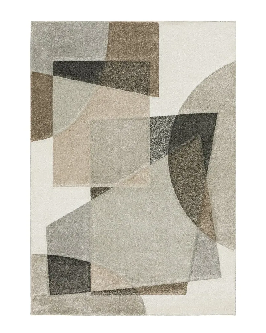 Calypso Geometric Shapes Power-Loomed Area Rug - Beige