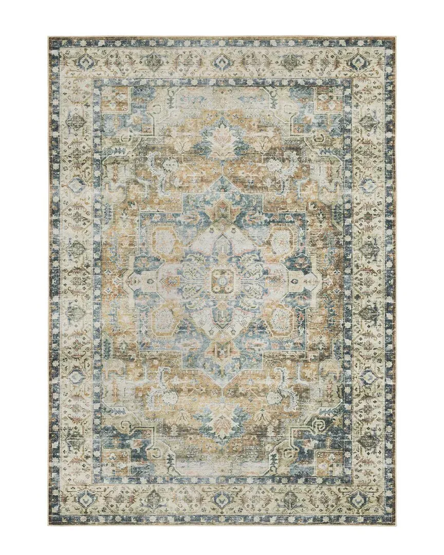 Chandler Washable Flat Weave Rug - Blue, Polyester