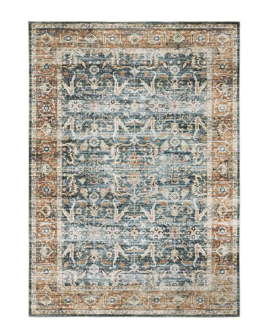 Chandler Washable Flat Weave Rug - Blue, Polyester image