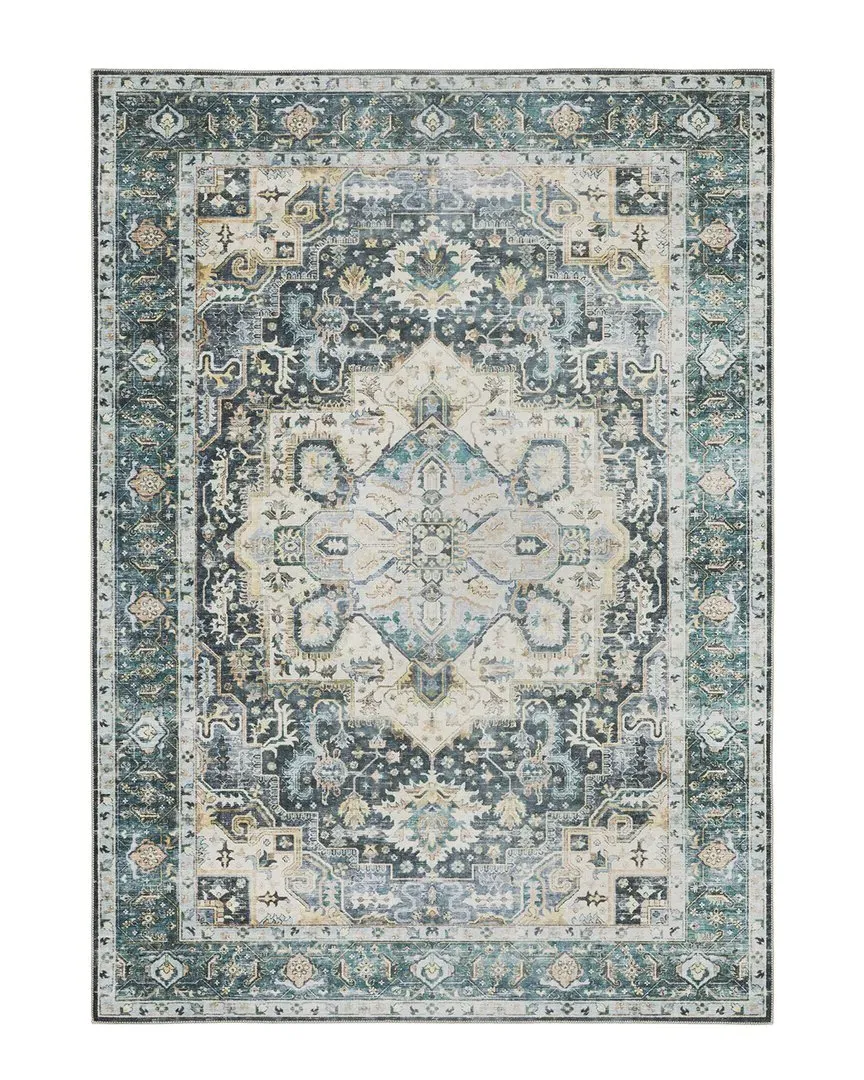 Chandler Washable Flat Weave Rug - Blue, Polyester