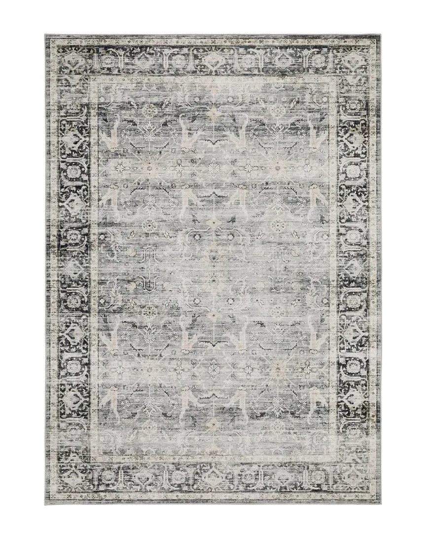 Chandler Washable Flat Weave Rug - Charcoal, Polyester