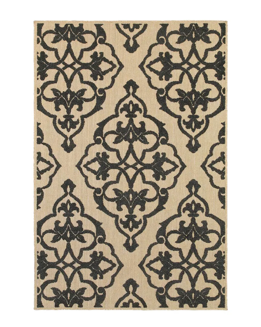 Costa Indoor/Outdoor Rug - Sand and Charcoal, Polypropylene