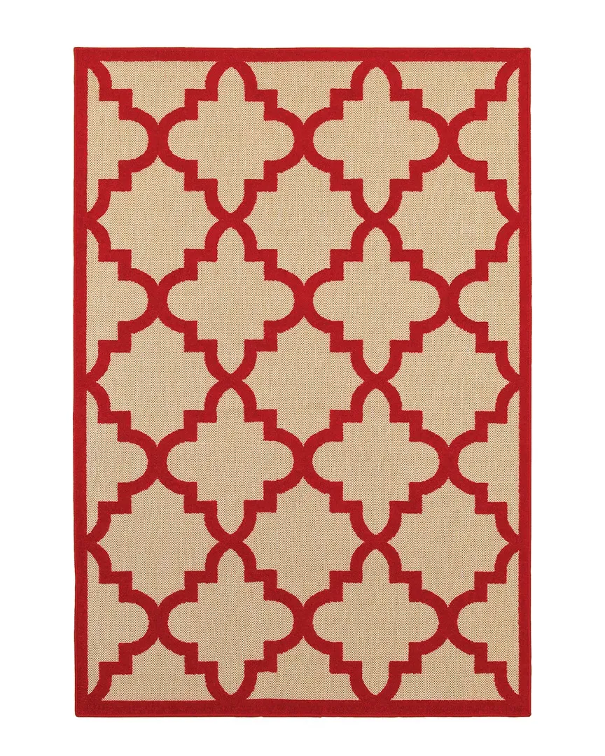 Costa Indoor/Outdoor Rug - Sand and Red, Polypropylene image
