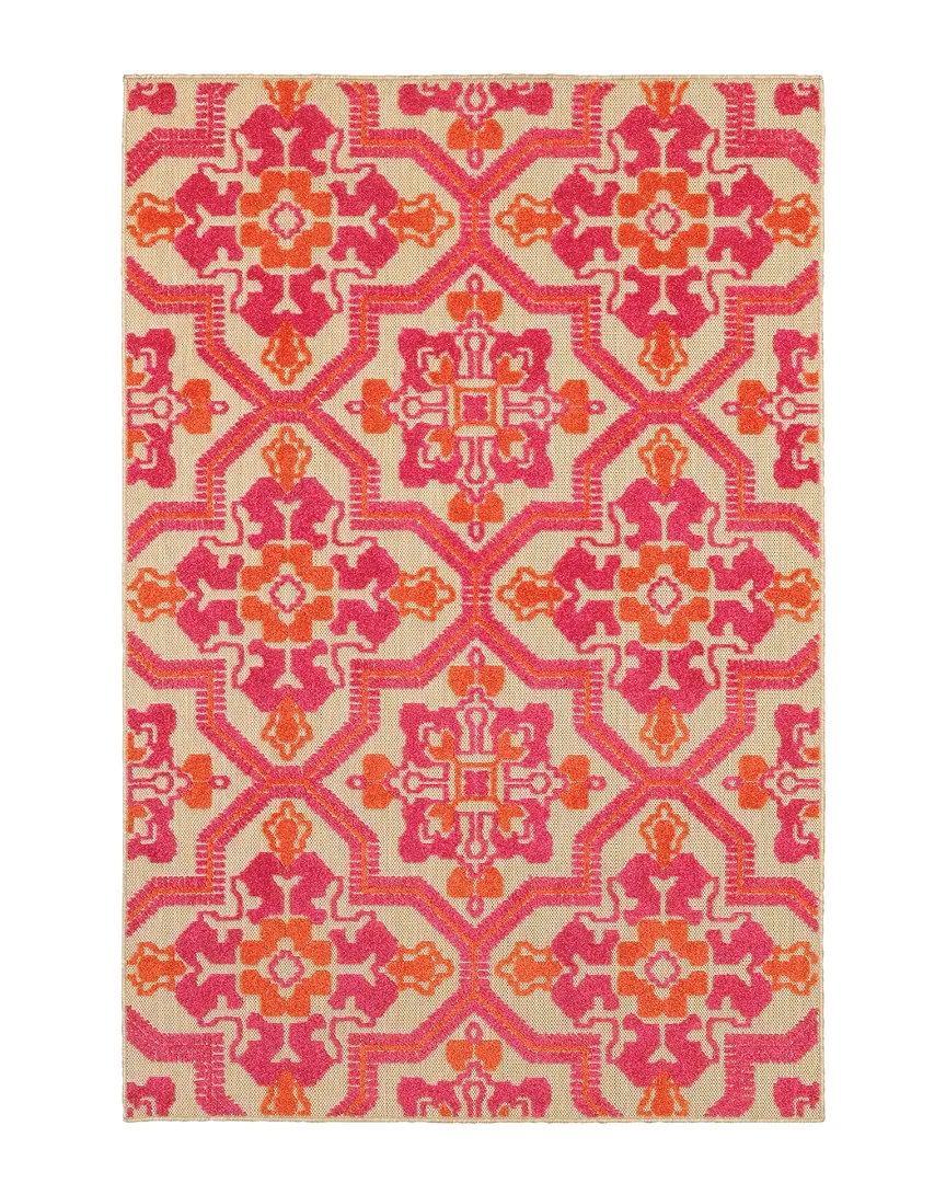 Costa Mixed Pile Ornate Rug - Brown, Polypropylene image