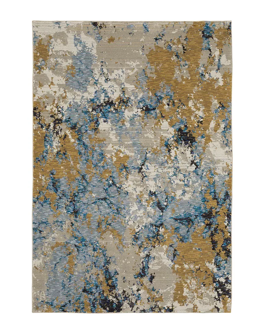 Eliana Abstract Stone Rug - Blue, Nylon