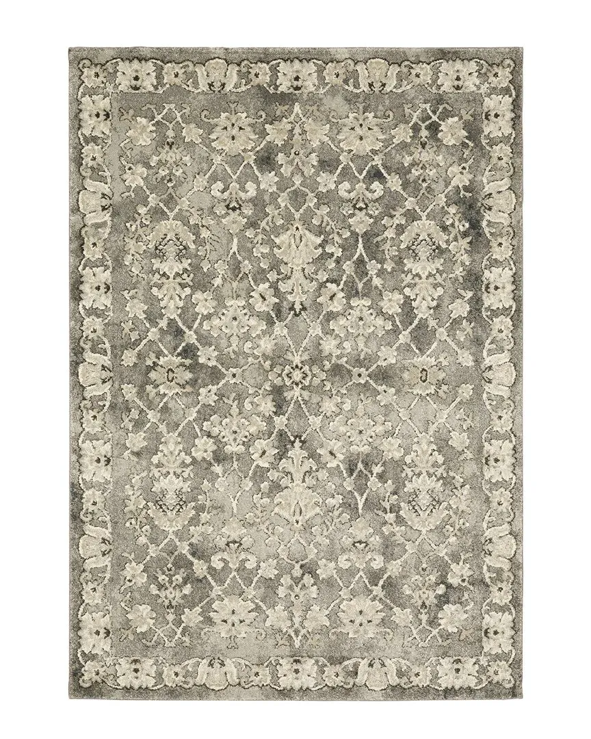 Fairlawn Distressed Floral Panel Area Rug - Grey image
