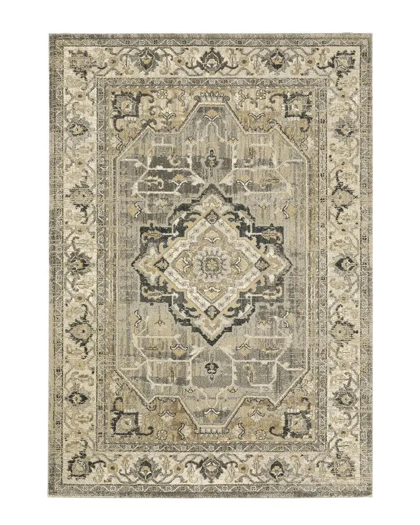 Fairlawn Faded Medallion Rug - Grey, Polypropylene