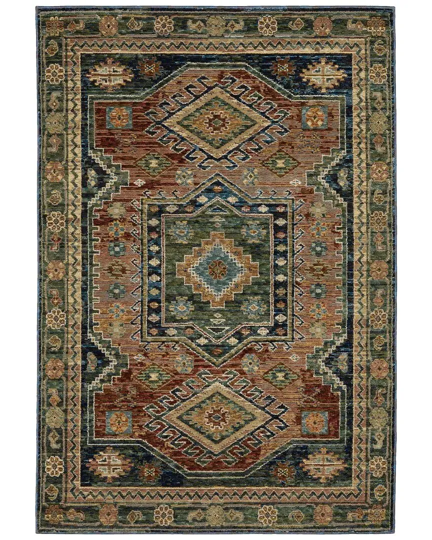 Farrah Tribal Rug - Blue, Polypropylene