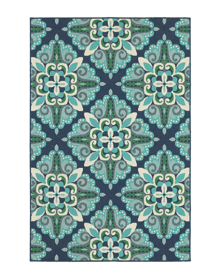 Hatteras Indoor/Outdoor Rug - Blue and Green, Polypropylene