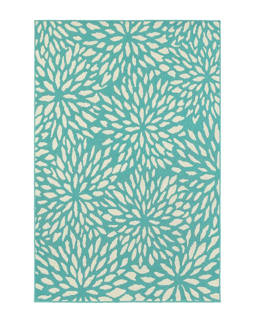 Hatteras Indoor/Outdoor Rug - Blue and Ivory, Polypropylene image