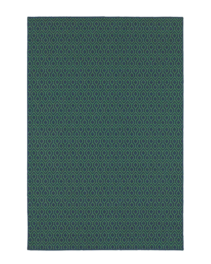 Hatteras Indoor/Outdoor Rug - Navy and Green, Polypropylene