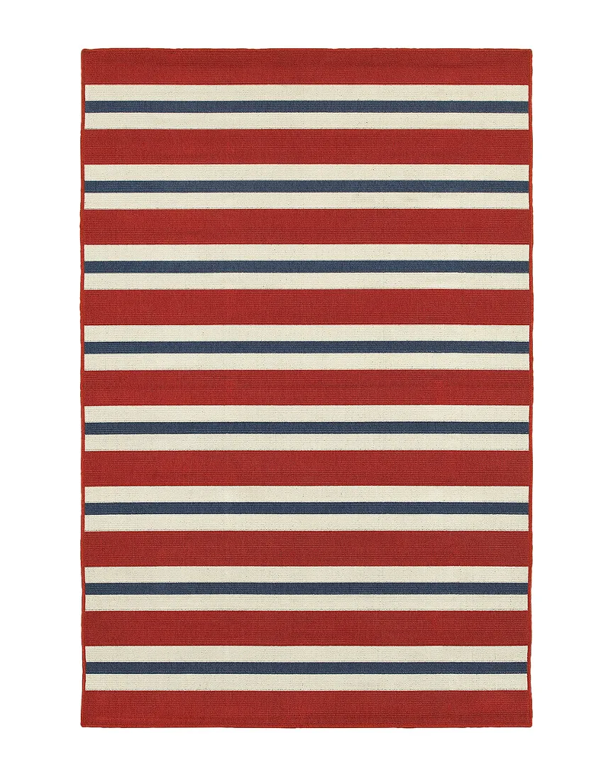 Hatteras Indoor/Outdoor Rug - Red and Blue, Polypropylene