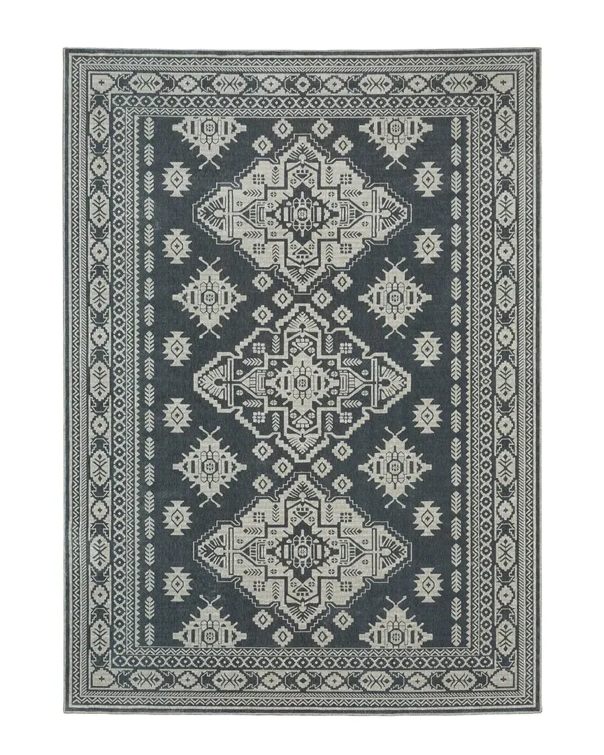 Irondale Triple Medallions Area Rug - Blue, Polyester image