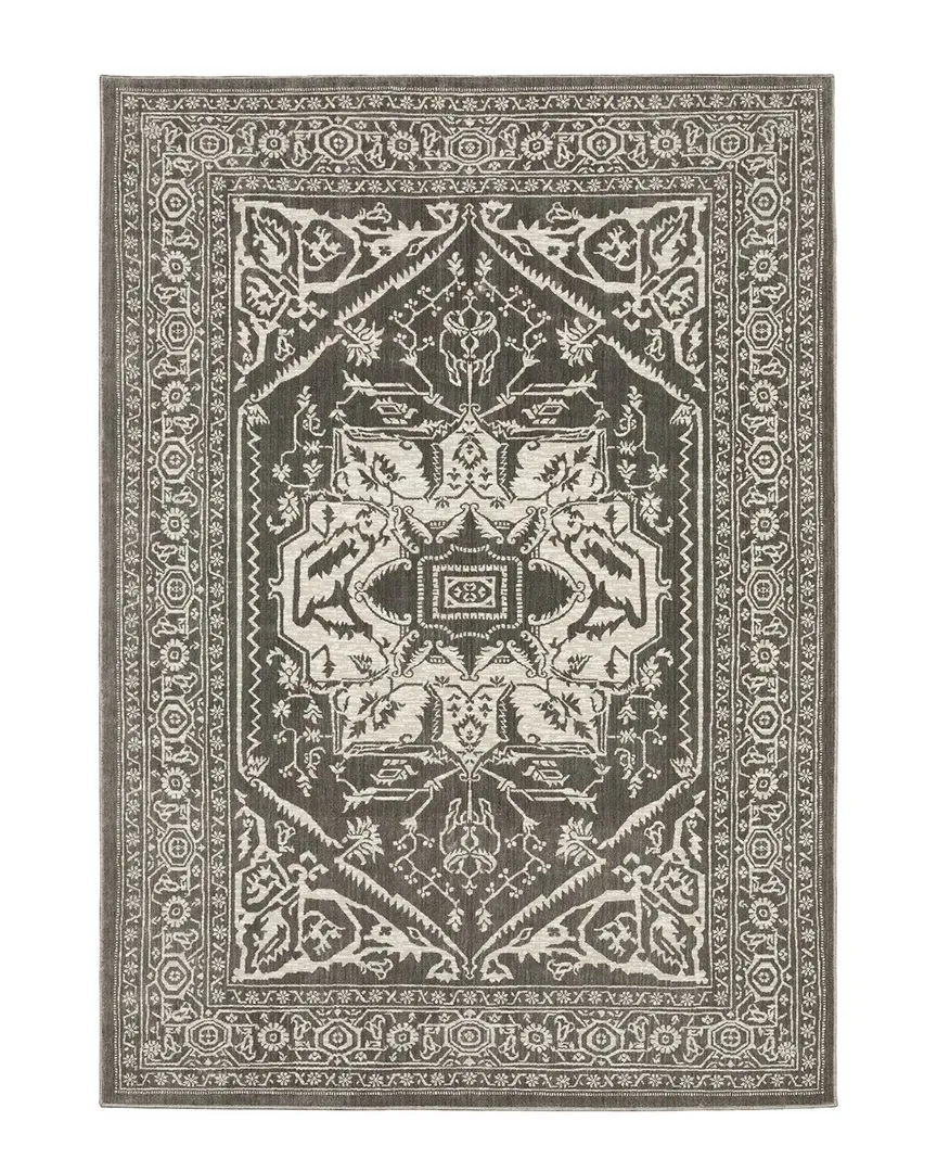 Irondale Two-Tone Medallion Area Rug - Grey, Polyester image