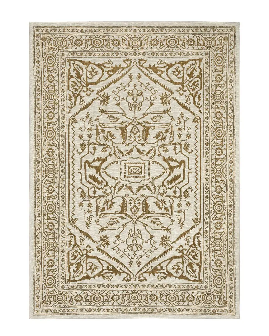 Irondale Two-Tone Medallion Area Rug - Ivory, Polyester