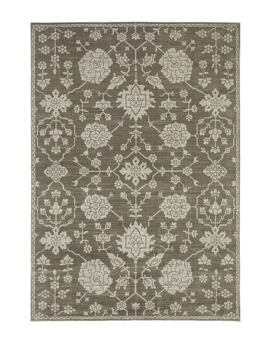 Irondale Two-Tone Oriental Area Rug - Grey, Polyester