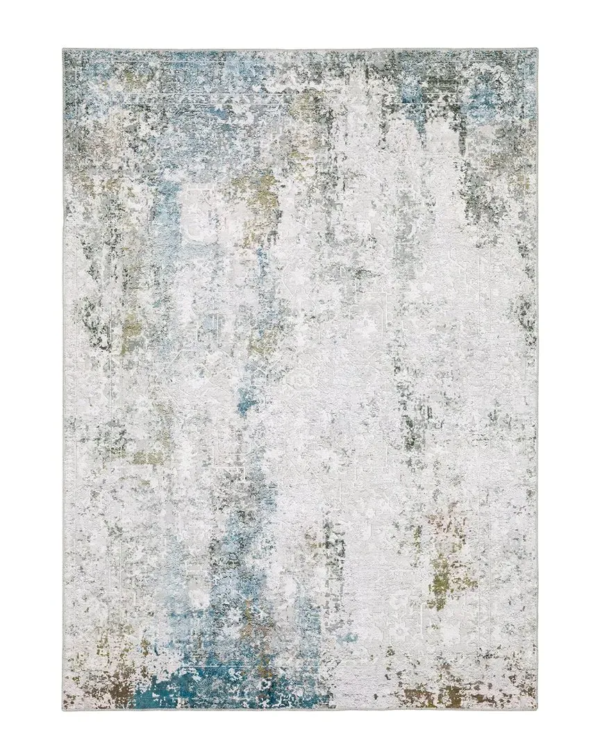 Marcel Abstract Washable Flat Weave Rug - Ivory, Polyester