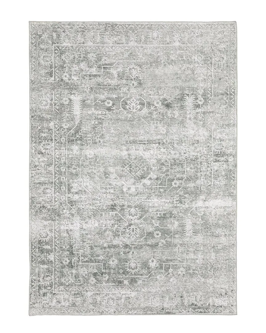 Marcel Southwestern Washable Flat Weave Rug - Sage Green, Polyester
