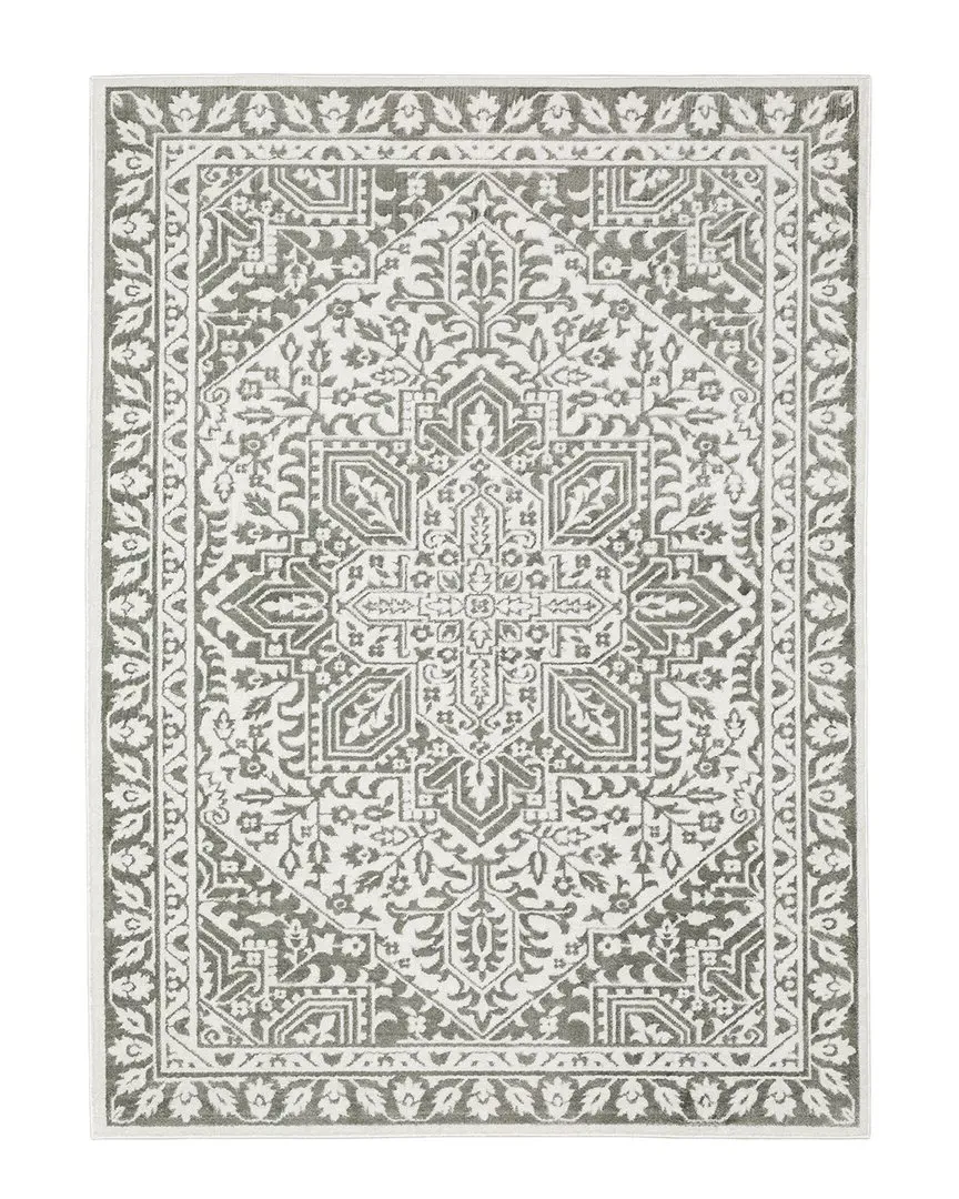 Mirage Two-Tone Center Medallion Area Rug - Grey, Polyester