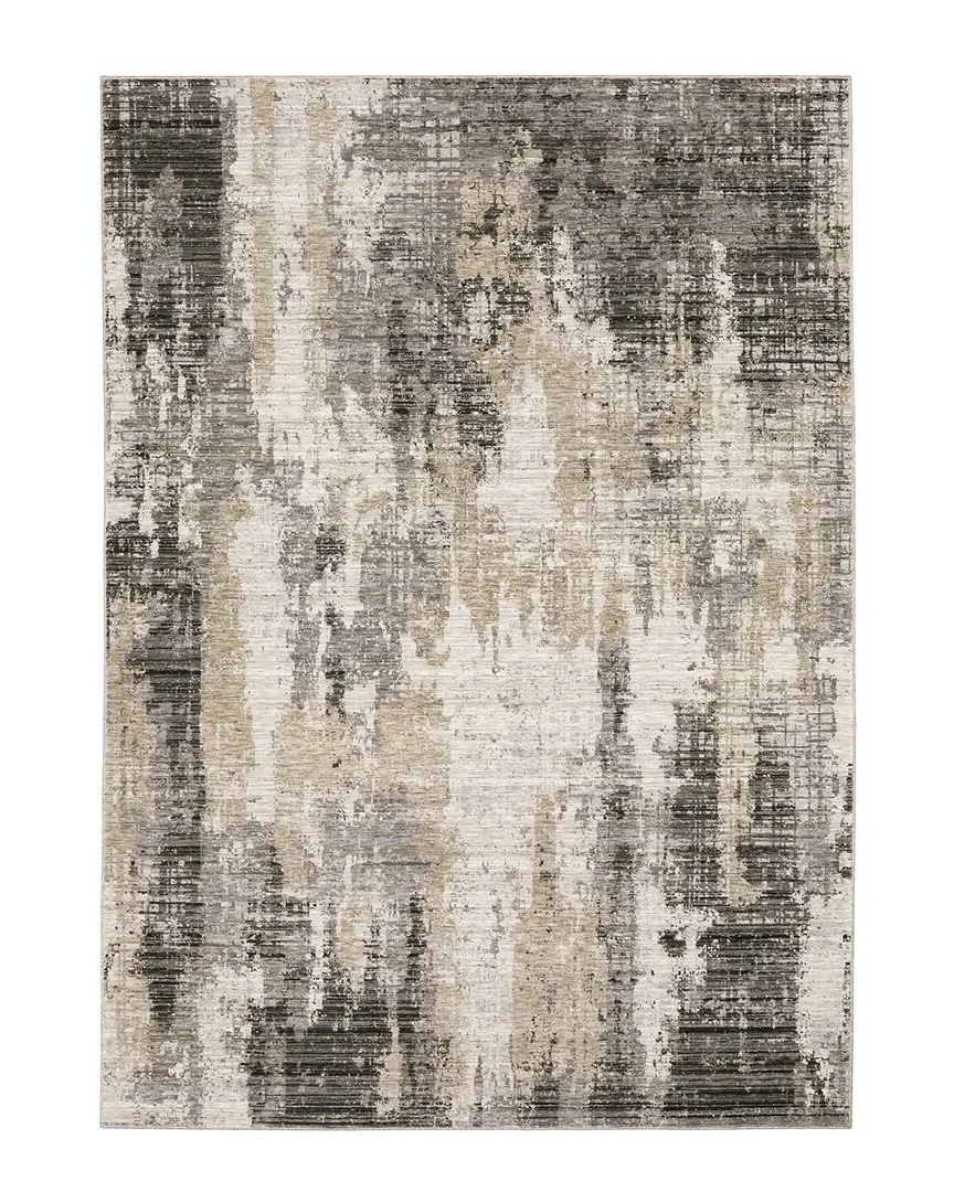 Nimbus Abstract Etchings Area Rug - Grey, Polyester