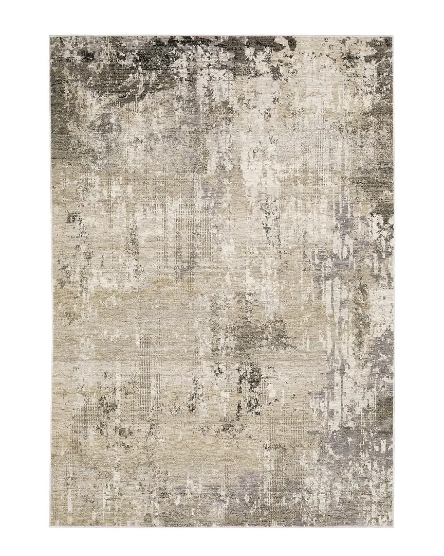Nimbus Distressed Abstract Area Rug - Beige, Polyester image
