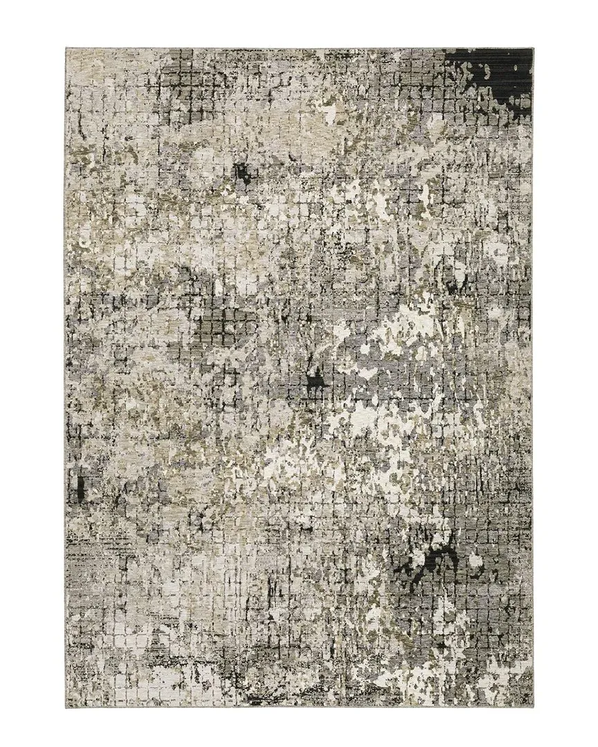 Nimbus Geometric Abstract Area Rug - Grey, Polyester