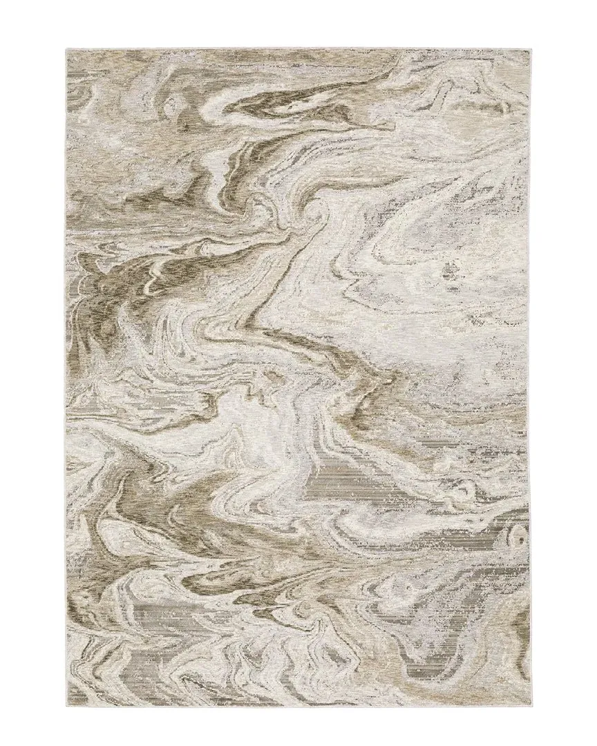 Nimbus Marbled Abstract Area Rug - Ivory, Polyester