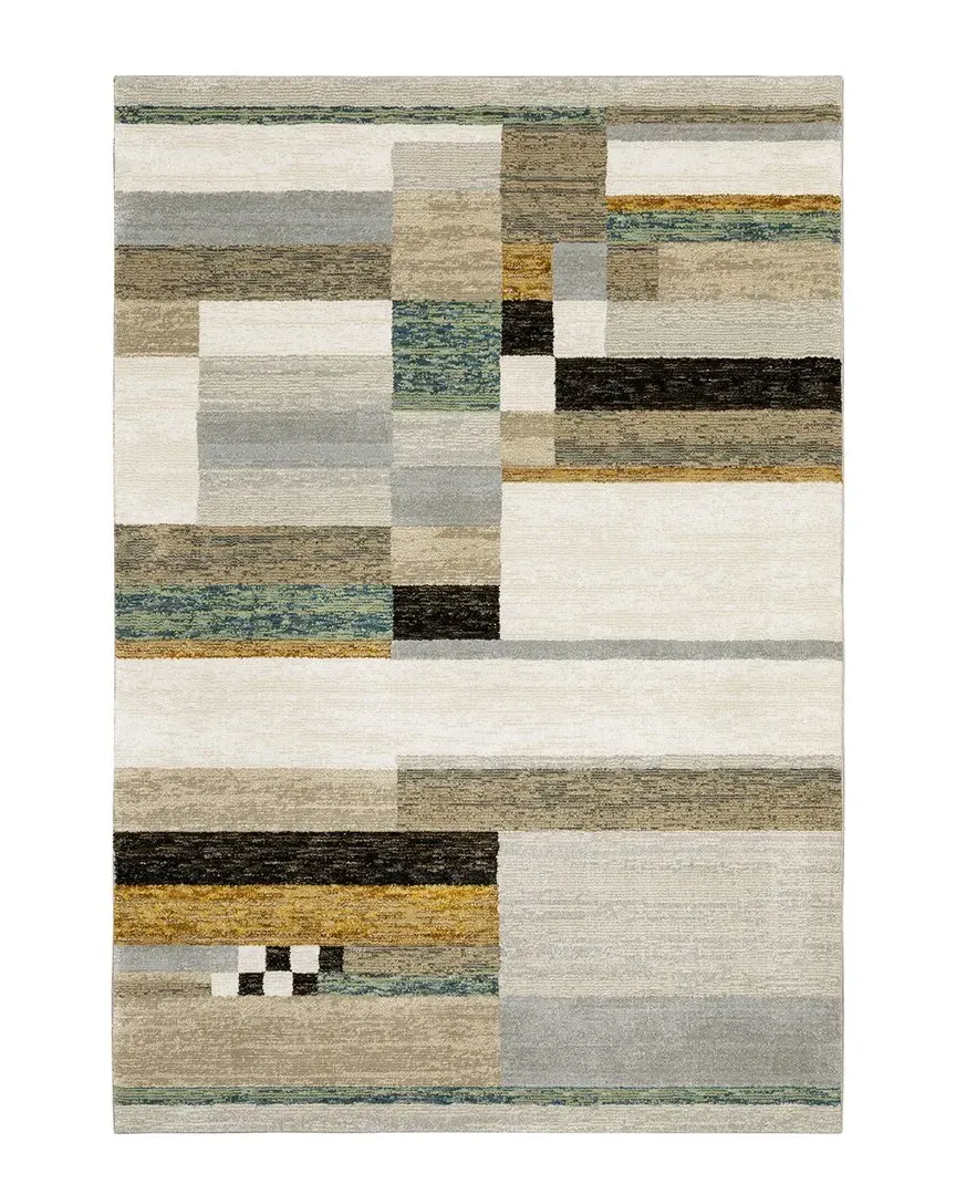 Serene Geometric Area Rug - Beige, Nylon image