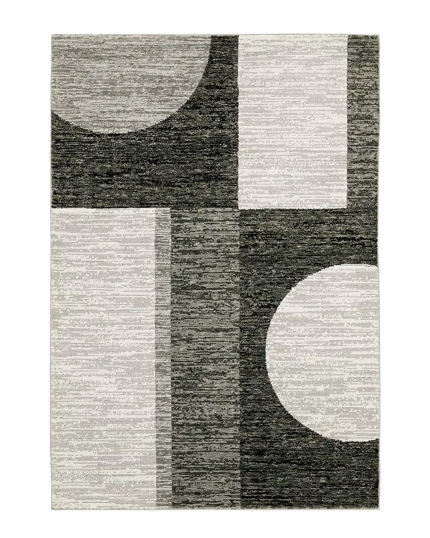 Serene Geometric Area Rug - Charcoal, Nylon