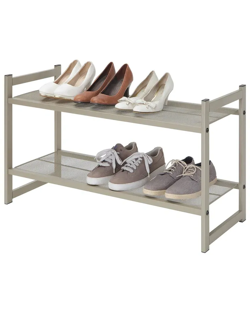 SunnyPoint 2-Tier Mesh Storage Rack - Gold, Steel image