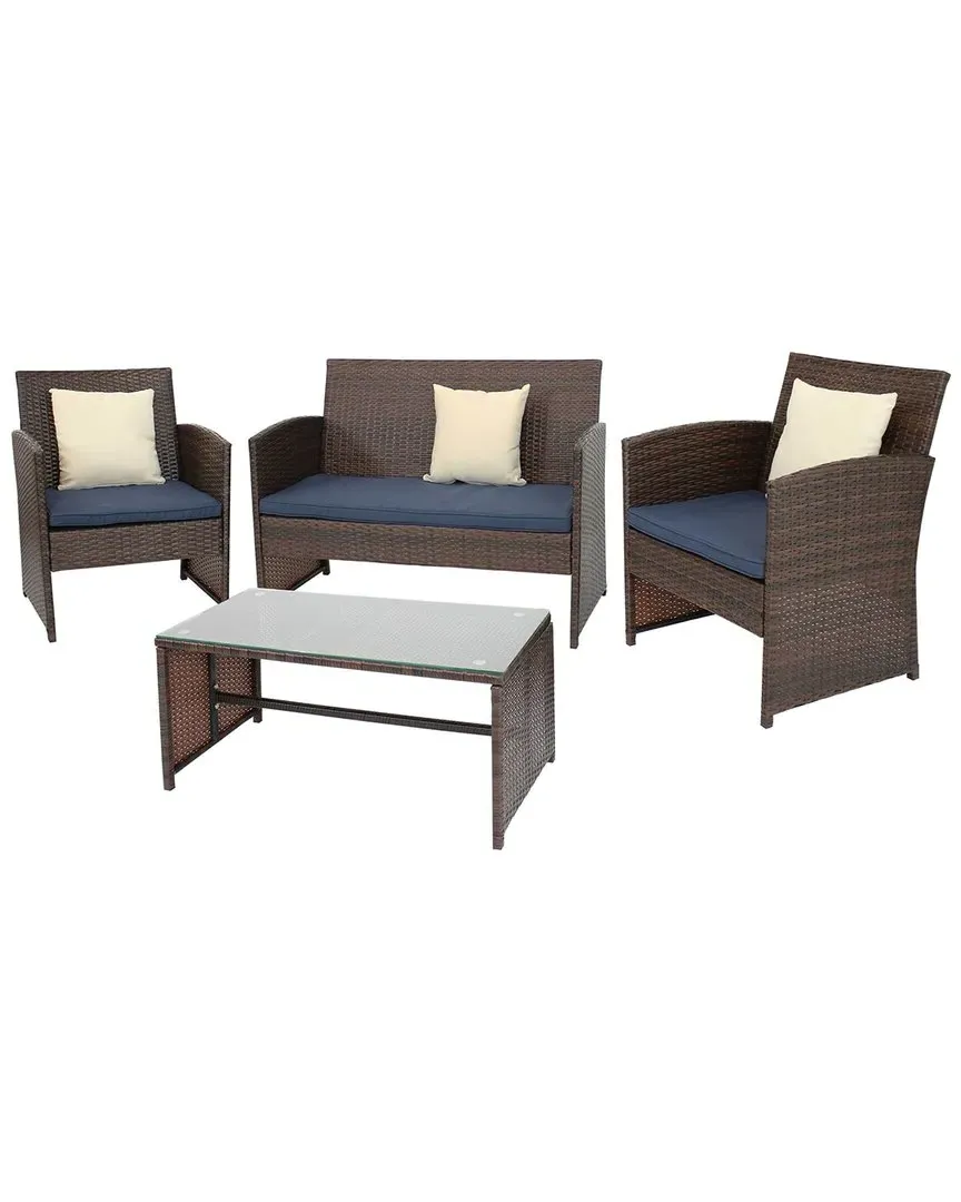 Ardfield 4-Piece Patio Conversation Set - Brown, Polyrattan image