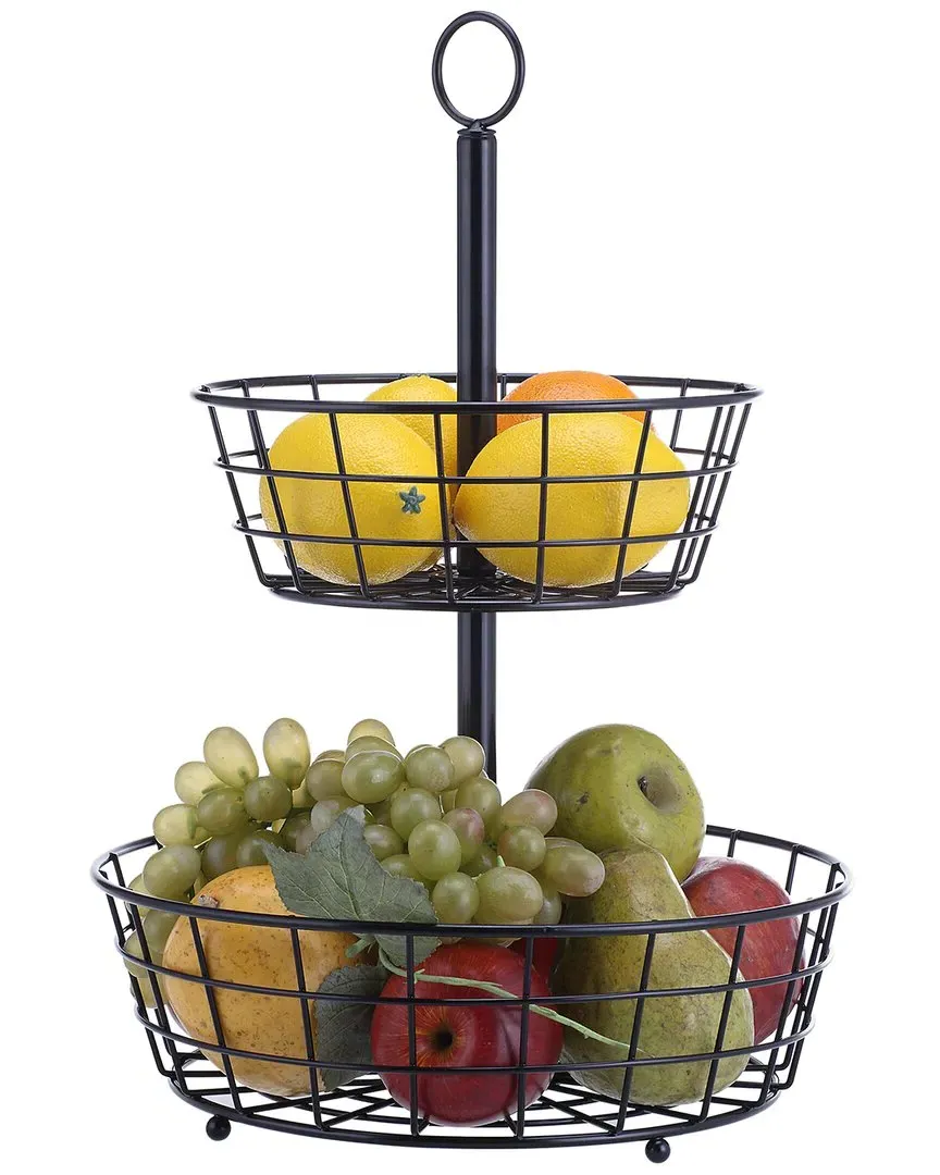 Countertop Basket with Round Feet - Black, Steel image