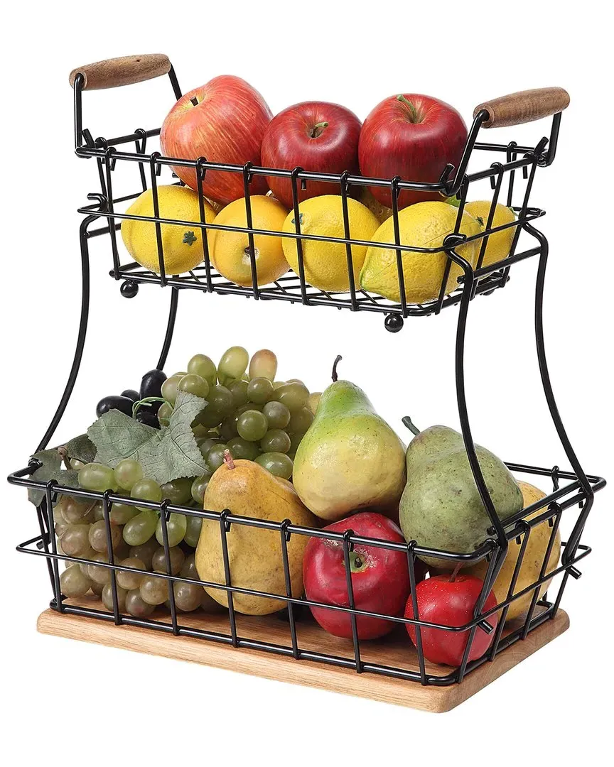 SunnyPoint Rectangle Storage Basket - Black, Steel image